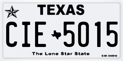 TX license plate CIE5015