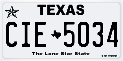 TX license plate CIE5034