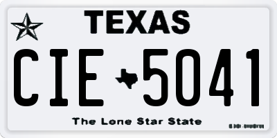 TX license plate CIE5041
