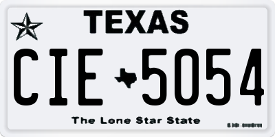 TX license plate CIE5054