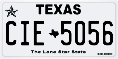 TX license plate CIE5056