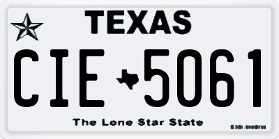 TX license plate CIE5061