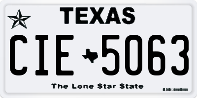 TX license plate CIE5063