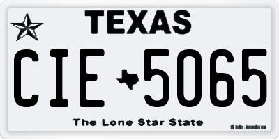 TX license plate CIE5065