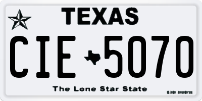 TX license plate CIE5070