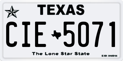 TX license plate CIE5071