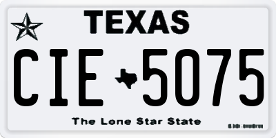 TX license plate CIE5075