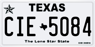 TX license plate CIE5084