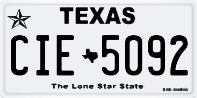 TX license plate CIE5092