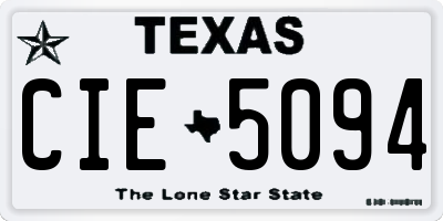 TX license plate CIE5094