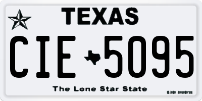 TX license plate CIE5095