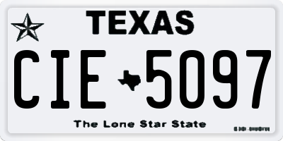 TX license plate CIE5097