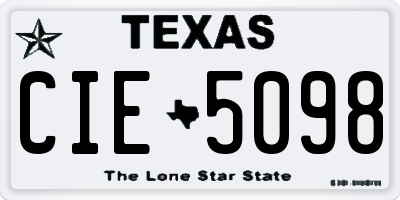 TX license plate CIE5098