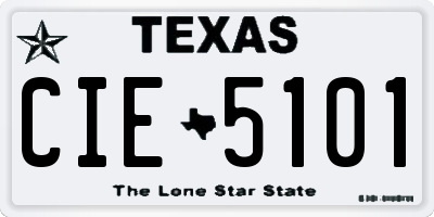TX license plate CIE5101
