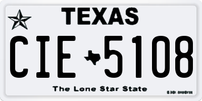TX license plate CIE5108