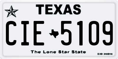 TX license plate CIE5109