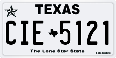 TX license plate CIE5121