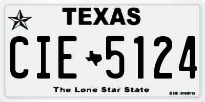 TX license plate CIE5124