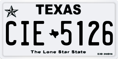 TX license plate CIE5126