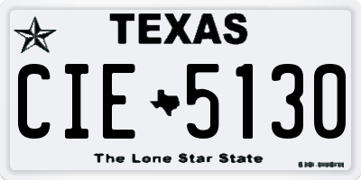 TX license plate CIE5130