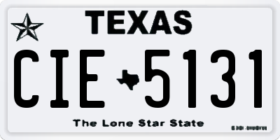 TX license plate CIE5131