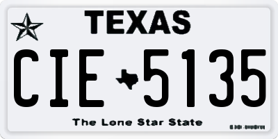 TX license plate CIE5135