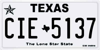 TX license plate CIE5137