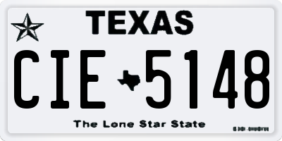 TX license plate CIE5148
