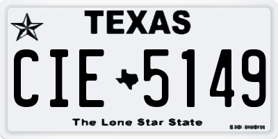 TX license plate CIE5149