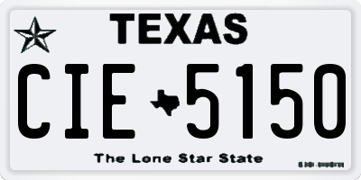 TX license plate CIE5150