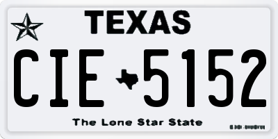 TX license plate CIE5152