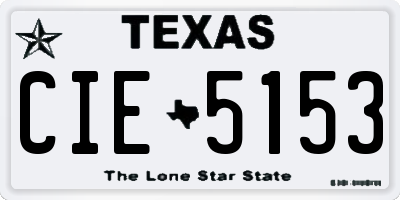 TX license plate CIE5153