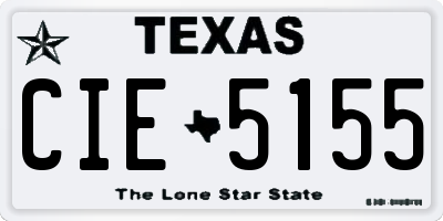 TX license plate CIE5155