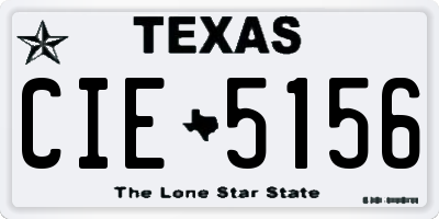 TX license plate CIE5156