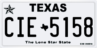 TX license plate CIE5158