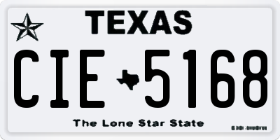 TX license plate CIE5168