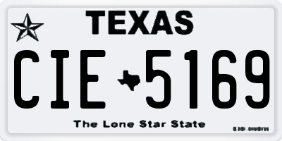 TX license plate CIE5169