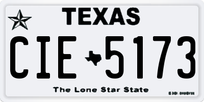 TX license plate CIE5173