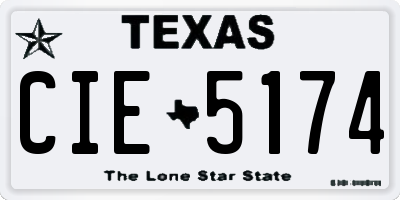 TX license plate CIE5174