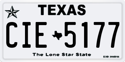 TX license plate CIE5177