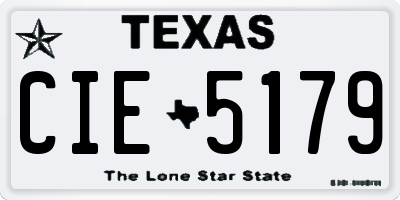 TX license plate CIE5179