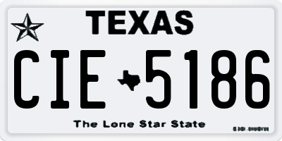TX license plate CIE5186