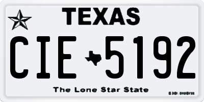 TX license plate CIE5192