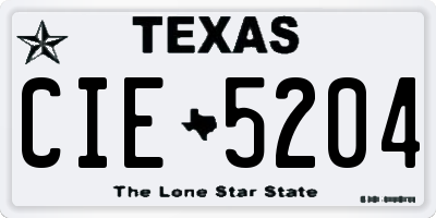 TX license plate CIE5204