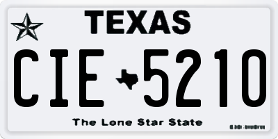 TX license plate CIE5210