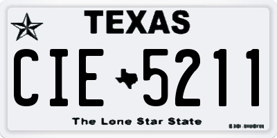 TX license plate CIE5211