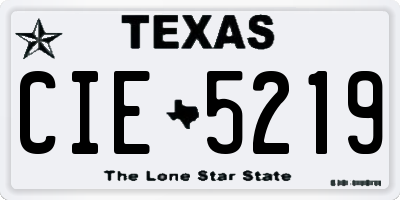 TX license plate CIE5219