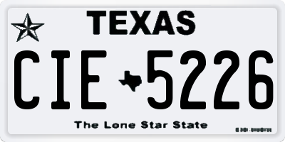 TX license plate CIE5226