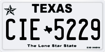 TX license plate CIE5229