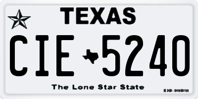 TX license plate CIE5240